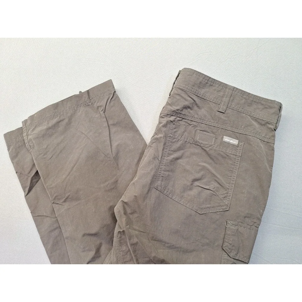 Eddie Bauer Travex Convertible Hiking Pants Mens 38x30 Gray Cargo Zipper Outdoor